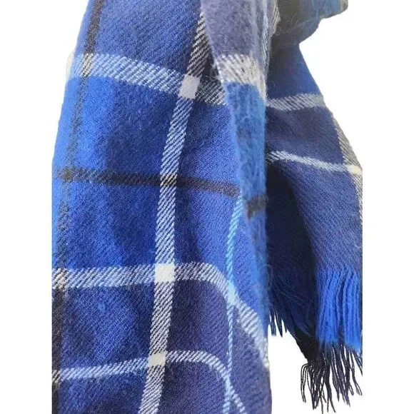 Blue Vintage Plaid Scarf Soft - Picture 2 of 3